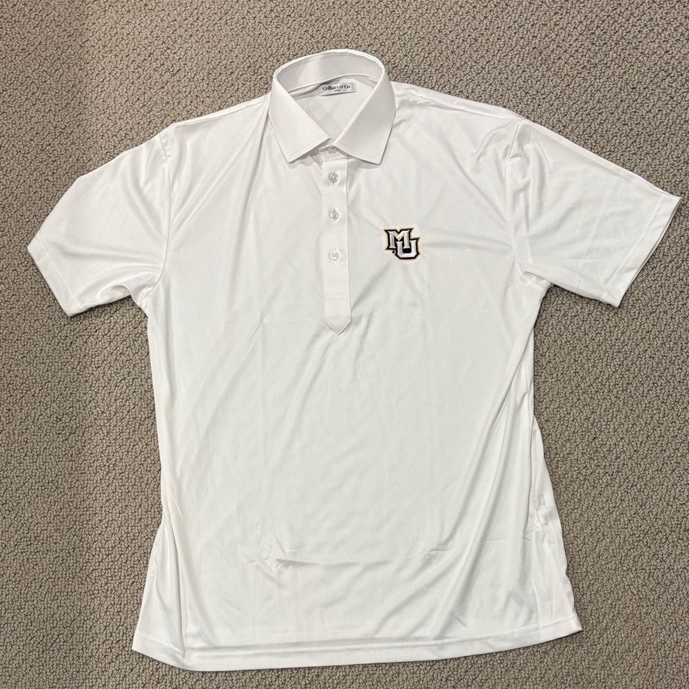 Collars & Co Mens Short Sleeve Dress Collar Polo with Marquette University logo